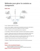 Méthodes pour gérer la conduite au changement