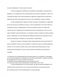 Dissertation droit constitutionnel et science politique