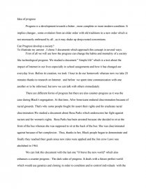 oral bac anglais idea of progress