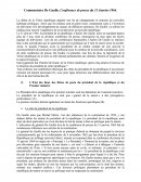 Commentaire De Gaulle, Conférence de presse du 31 Janvier 1964.