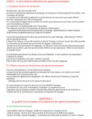 Le prix dans les décisions des agents économiques