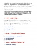 Plan de rapport de stage, prospection