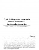 Etude de l'impact du genre sur la relation entre valence émotionnelle et cognition