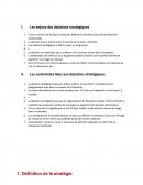 Les enjeux des décisiions stratégiques