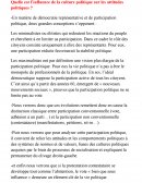 La participation politique: quelle est l'influence de la culture politique sur les attitudes politiques?