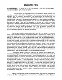 dissertation sur le roman et ses personnages