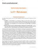 Droit constitutionnel: la Ve République