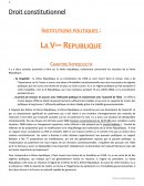 Droit constitutionnel: la Ve République