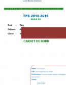 Exemple de carnet de bord de TPE