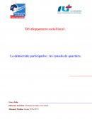 Développement social local ; La démocratie participative : les conseils de quartiers.