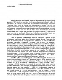 Andromaque Scene 8 Acte Iii Racine Commentaire De Texte Mathias Villeneuve