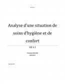 Escarre, analyse d'une situation de soins d'hygiène et de confort