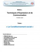 Conditionnement social, techniques d'Expression et de Communication