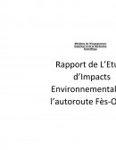 Rapport de L’Etude d’Impacts Environnementale de l’autoroute Fès-Oujda