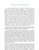Qu'est ce qu'une société juste?