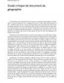 Etude critique de document de géographie