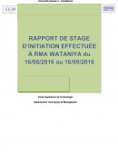 Rapport de stage, RMA WATANIYA