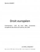 Droit européen; CJCE 28 mars 1996, convention européenne des droits de l'homme, avis 2/94