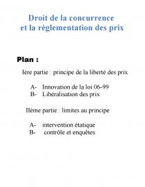 Dissertation concurrence et prix