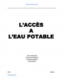 Enjeux géopolotique de l'accès à l'eau potable