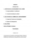 Exposé sur l'importance de l'environnement pour l'Homme