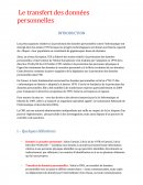 Le transfert des données personnelles