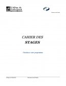 Rapport de stage : le cahier des stages