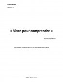 Vivre pour comprendre