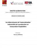 L'externalisation industrielle de la production en restauration hospitalière