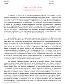 Dissertation que faire pour etre heureux resume