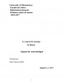 Le contrat du mariage De Balzac ,Exposé de Narratologie