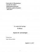 Le contrat du mariage De Balzac ,Exposé de Narratologie