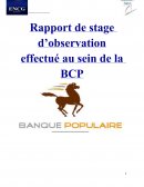 Rapport de stage banque populaire division finance et comptabilité