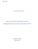 Que comprendre des difficultés d'accueil et d'intégration du jeune adulte handicapé