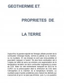 Géothermie et propriétés de la Terre