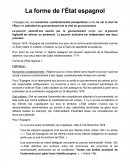 Constitution et forme de l'Etat espagnol