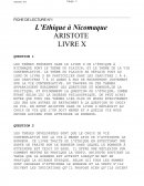 Fiche de lecture, chapitre 10, éthique à Nicomaque, Aristote