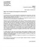 Lettre de motivation pour un poste d'assistant de développement commercial CDI