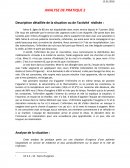 Analyse de pratique, description détaillée de la situation ou de l'activité réalisée