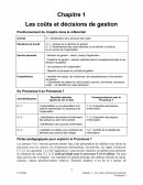 Les coûts et décisions de gesttion