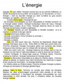 Exposé sur l'énergie