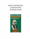 Article critique sur la Modification, Michel Butor