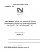 Développement et évaluation de l’agilité par un dispositif d’entraînement combiné de cinq semaines en puissance et en pliométrie chez des footballeurs U14-U15