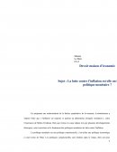 Dissertation sur la politique monétaire