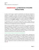 Dissertation sur le protocole d'accord préélectoral