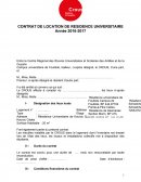 CONTRAT DE LOCATION DE RESIDENCE UNIVERSITAIRE