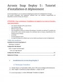 Acronis Snap Deploy 5 : Tutoriel d’installation et déploiement