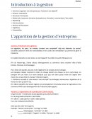 L'apparition de la gestion d'entreprise.