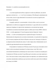 Dissertation Le Controle De Conventionnalite De La Loi Dissertation Verli