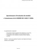 « Connaissance de la NORME ISO 14001 V 2008»